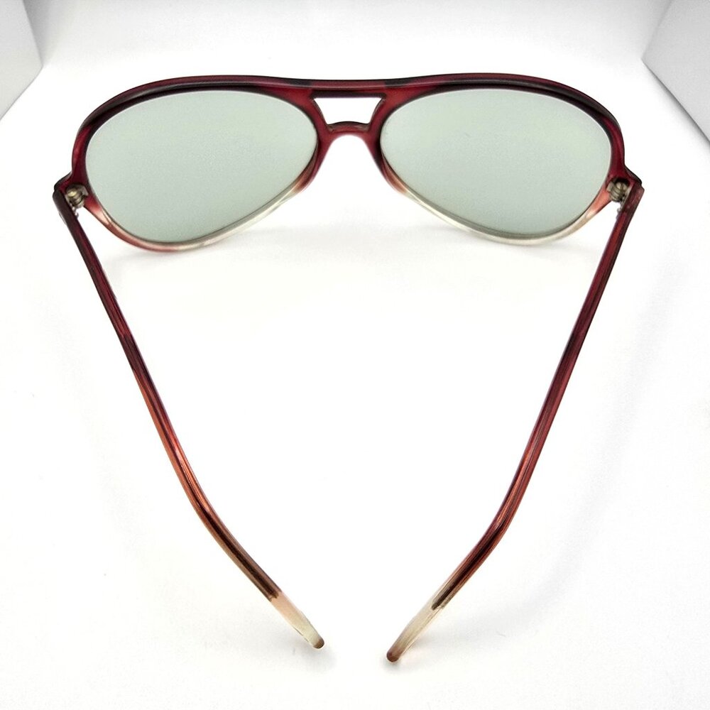 VTG Aviator Sunglasses Gradient Red Frame Oversized Brown Lens Luxury Style - Picture 2 of 15